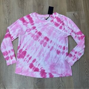 Jane and Delancey Pink and White Tie Dye Long Sleeve Sweatshirt